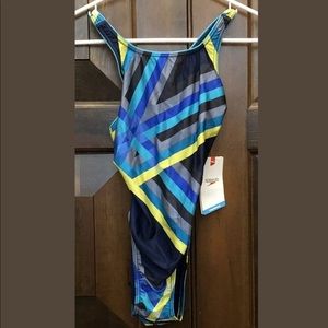 Speedo Laser Stripe Recordbreaker Swimsuit 30